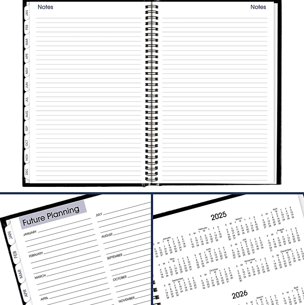 AT-A-GLANCE® DayMinder® 2026 Monthly Planner, Hardcover, Black, Large, 8" x 11 3/4"