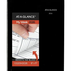 AT-A-GLANCE® DayMinder® 2026 Weekly Appointment Book Planner, Hardcover, Black, Large, 8