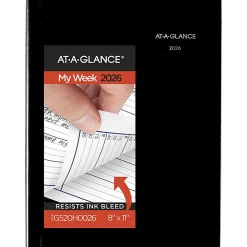 AT-A-GLANCE® DayMinder® 2026 Weekly Appointment Book Planner, Hardcover, Black, Large, 8