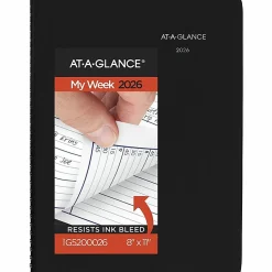 AT-A-GLANCEĀ® DayMinderĀ® 2026 Weekly Appointment Book Planner, Black, Large, 8" x 11"
