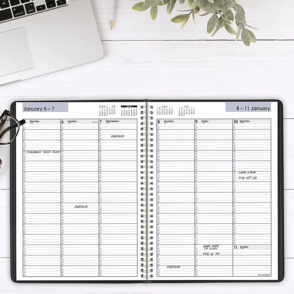 AT-A-GLANCE® DayMinder® 2026 Weekly Appointment Book Planner, Black, Large, 8" x 11"