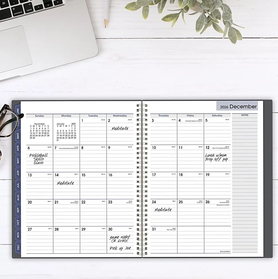 AT-A-GLANCE® DayMinder® 2026 Weekly Monthly Appointment Book Planner, Gray, Large, 8 1/2" x 11"