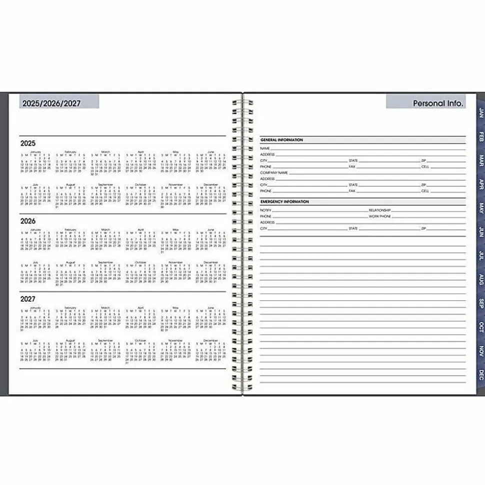 AT-A-GLANCE® DayMinder® 2026 Weekly Monthly Appointment Book Planner, Gray, Large, 8 1/2" x 11"