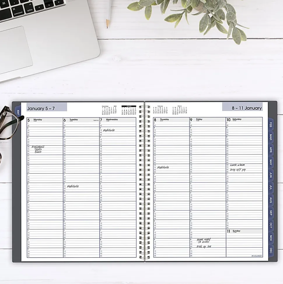 AT-A-GLANCE® DayMinder® 2026 Weekly Monthly Appointment Book Planner, Gray, Large, 8 1/2" x 11"
