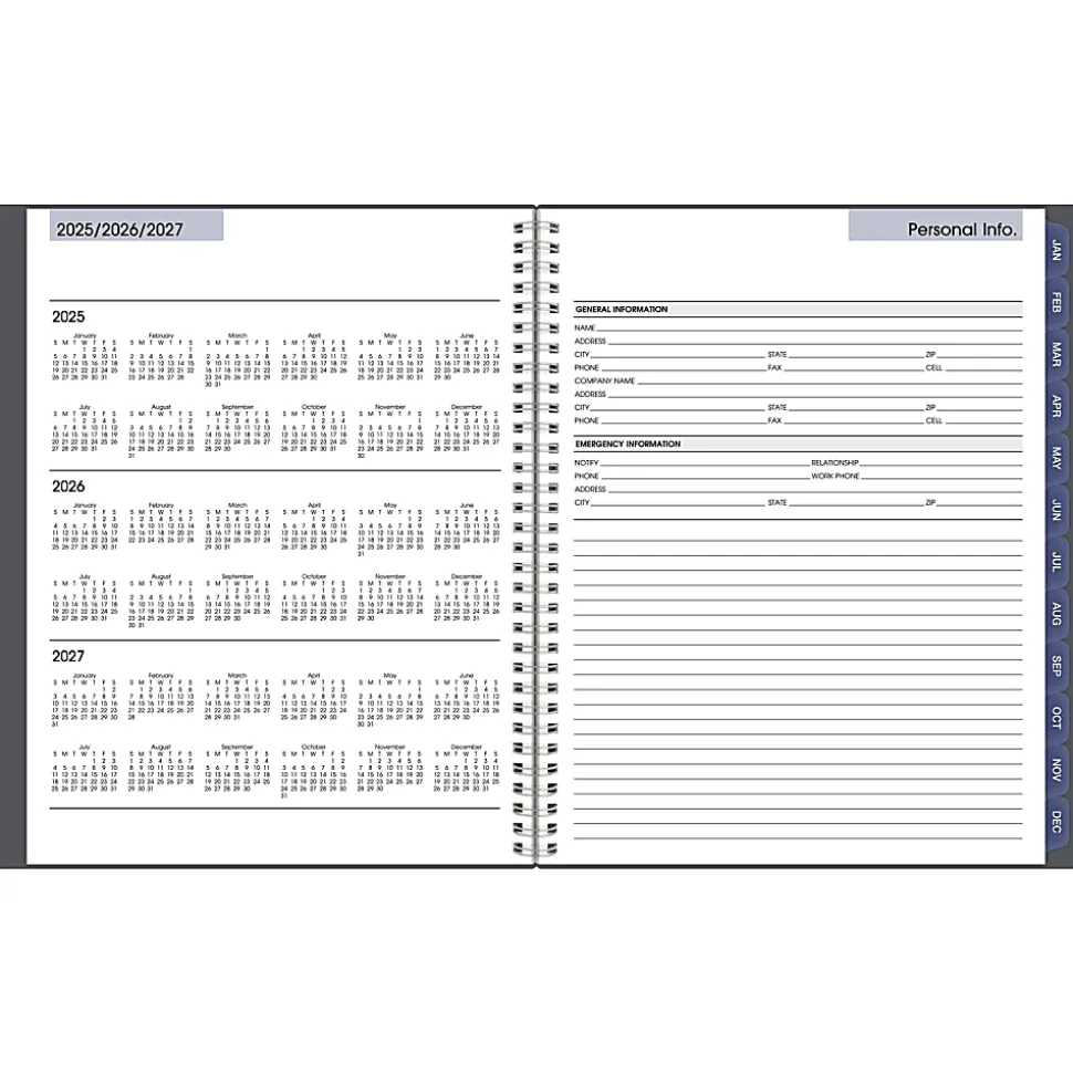 AT-A-GLANCE® DayMinder® 2026 Weekly Monthly Appointment Book Planner, Gray, Large, 8 1/2" x 11"