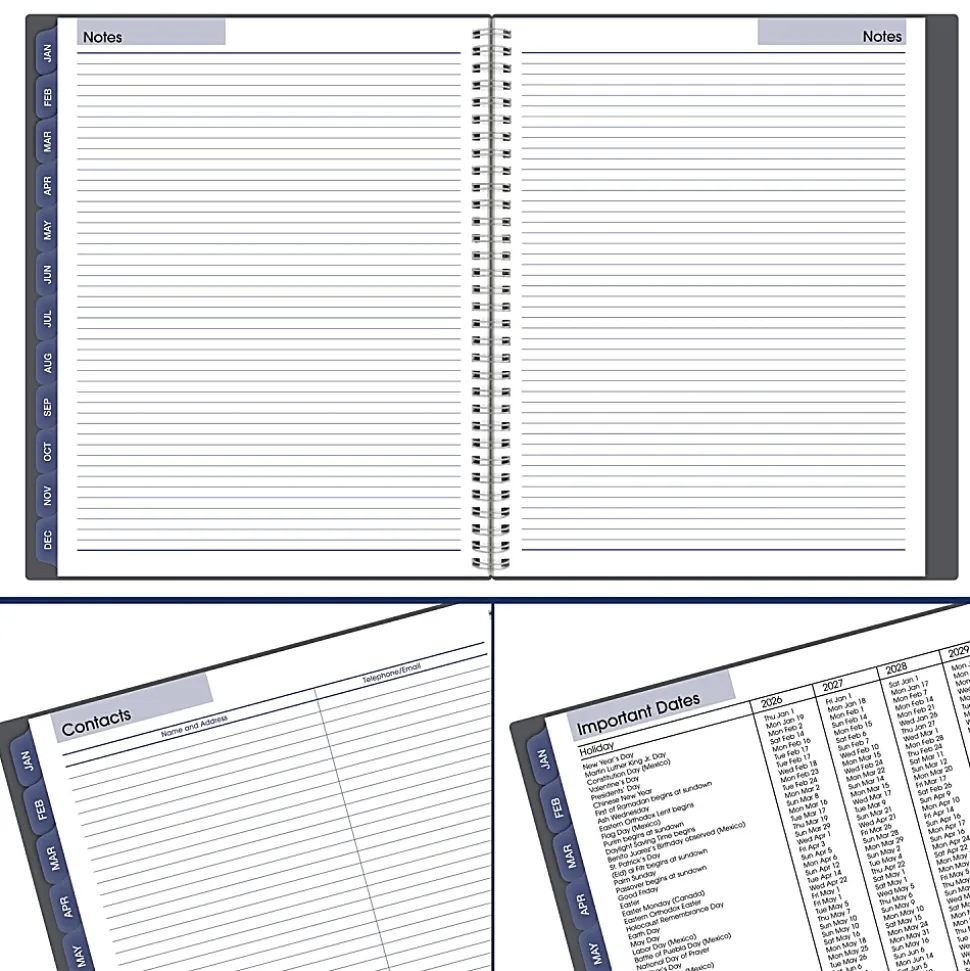 AT-A-GLANCE® DayMinder® 2026 Weekly Monthly Appointment Book Planner, Gray, Large, 8 1/2" x 11"