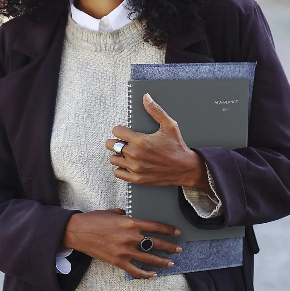 AT-A-GLANCE® DayMinder® 2026 Weekly Monthly Appointment Book Planner, Gray, Large, 8 1/2" x 11"