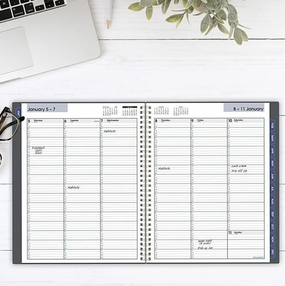 AT-A-GLANCE® DayMinder® 2026 Weekly Monthly Appointment Book Planner, Gray, Large, 8 1/2" x 11"
