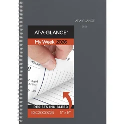 AT-A-GLANCE® DayMinder® 2026 Weekly Monthly Planner, Gray, Small, 5