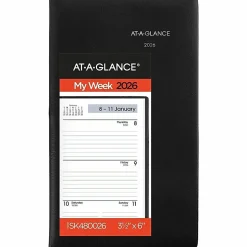 AT-A-GLANCE® DayMinder® 2026 Weekly Planner, Black, Pocket, 3 1/2" x 6"