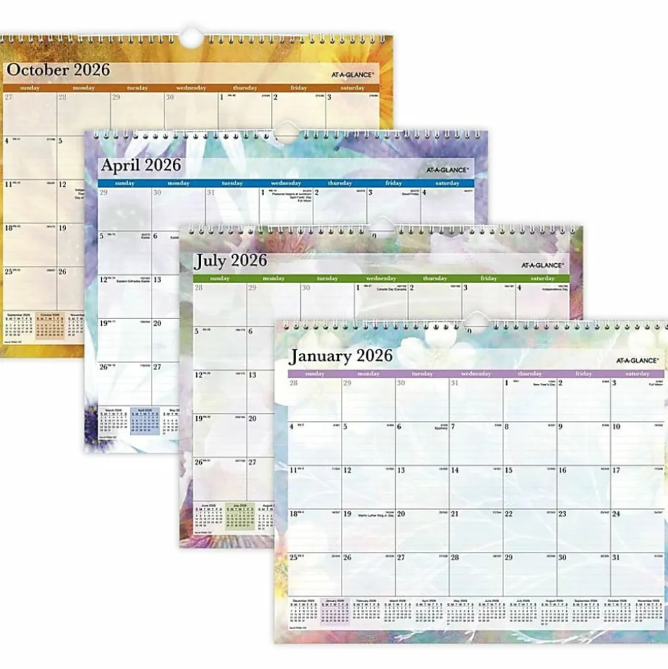 AT-A-GLANCE® Dreams 2026 Monthly Wall Calendar, Medium, 15" x 12"