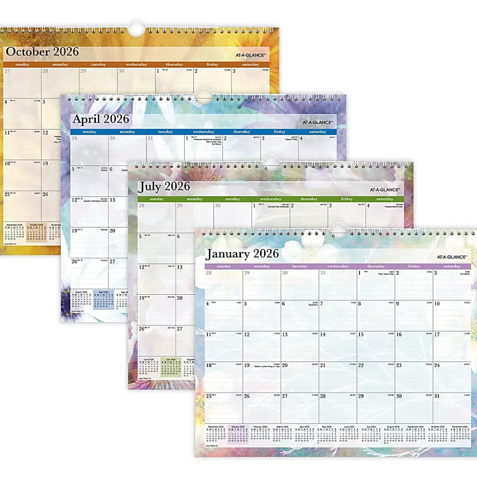 AT-A-GLANCE® Dreams 2026 Monthly Wall Calendar, Medium, 15" x 12"