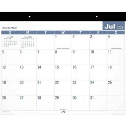 AT-A-GLANCE® Easy-to-Read Academic 2026-2027 Monthly Desk Pad Calendar, Standard, 21 3/4