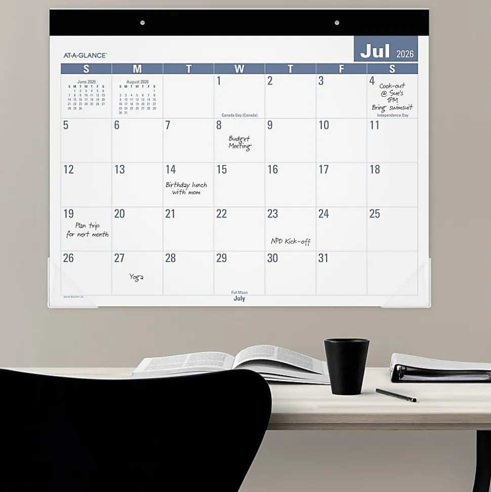 AT-A-GLANCE® Easy-to-Read Academic 2026-2027 Monthly Desk Pad Calendar, Standard, 21 3/4" x 17"