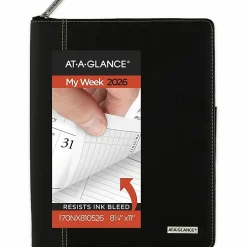 AT-A-GLANCE Executive® 2026 Weekly Monthly Appointment Book with Zipper, Black, Large, 8 1/4