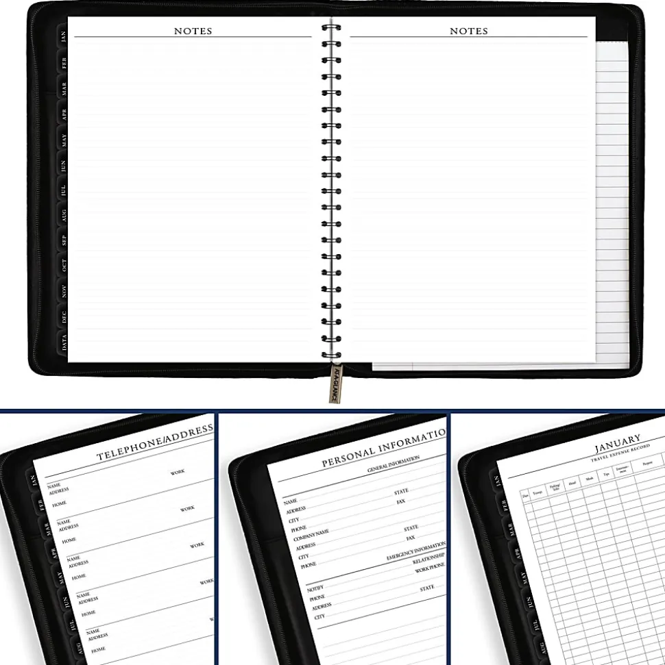 AT-A-GLANCE Executive® 2026 Weekly Monthly Appointment Book with Zipper, Black, Large, 8 1/4" x 11"
