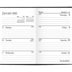 AT-A-GLANCE® Fine Diary® 2026 Weekly Monthly Diary, Black, Pocket, 2 3/4
