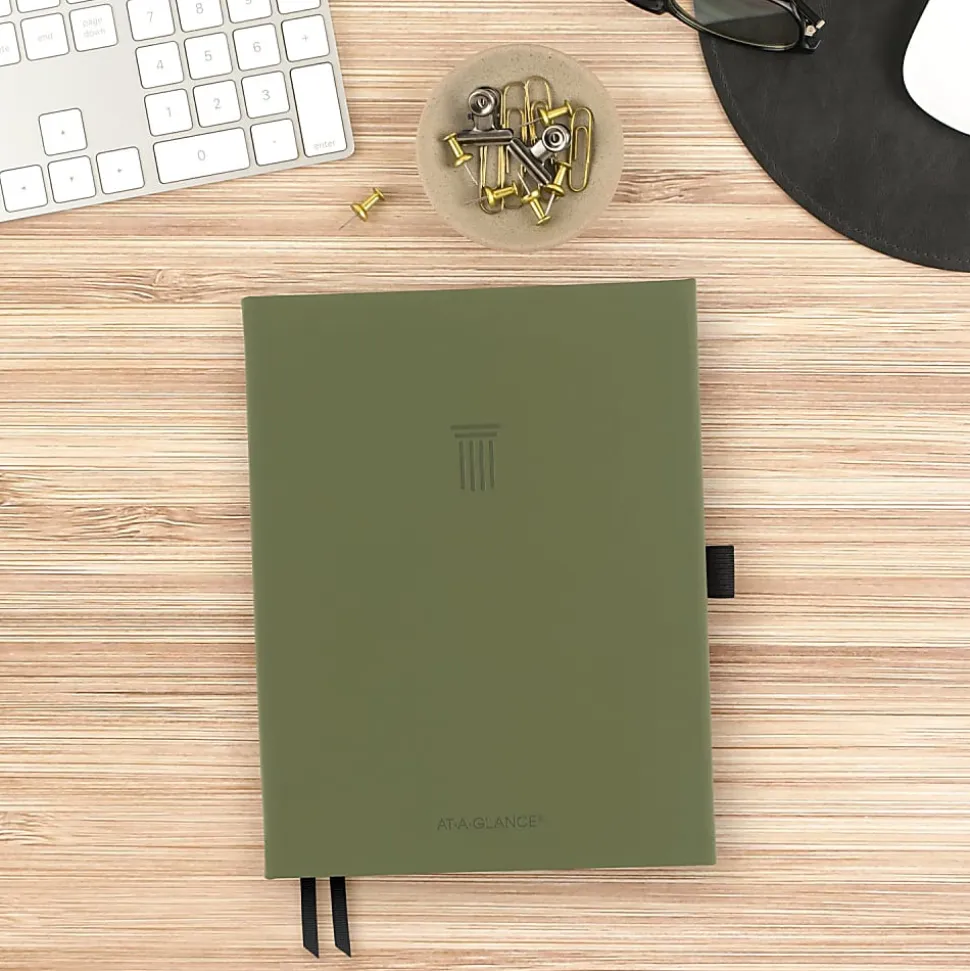AT-A-GLANCE® FOUNDATION GOAL SETTING Undated Weekly Monthly Planner, Green, Small, 5 1/2" x 8 1/2"