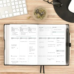 AT-A-GLANCE® FOUNDATION GOAL SETTING Undated Weekly Monthly Planner, Black, Small, 5 1/2