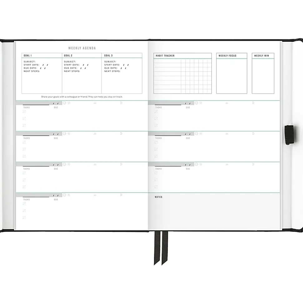 AT-A-GLANCE® Foundation Weekly/Monthly Planner, 5-1/2" x 8-1/2", Small, Black, Undated