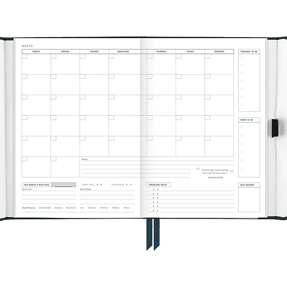 AT-A-GLANCE® Foundation Weekly/Monthly Planner, 5-1/2" x 8-1/2", Small, Blue, Undated