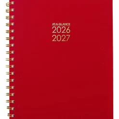 AT-A-GLANCE® Harmony Academic 2026-2027 Weekly Monthly Planner, Scarlet, Medium, 7