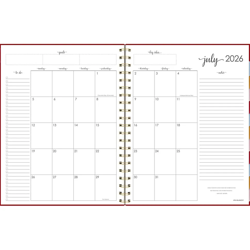AT-A-GLANCE® Harmony Academic 2026-2027 Weekly Monthly Planner, Scarlet, Large, 8 1/2" x 11"