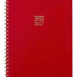 AT-A-GLANCE® Harmony Academic 2026-2027 Weekly Monthly Planner, Scarlet, Large, 8 1/2