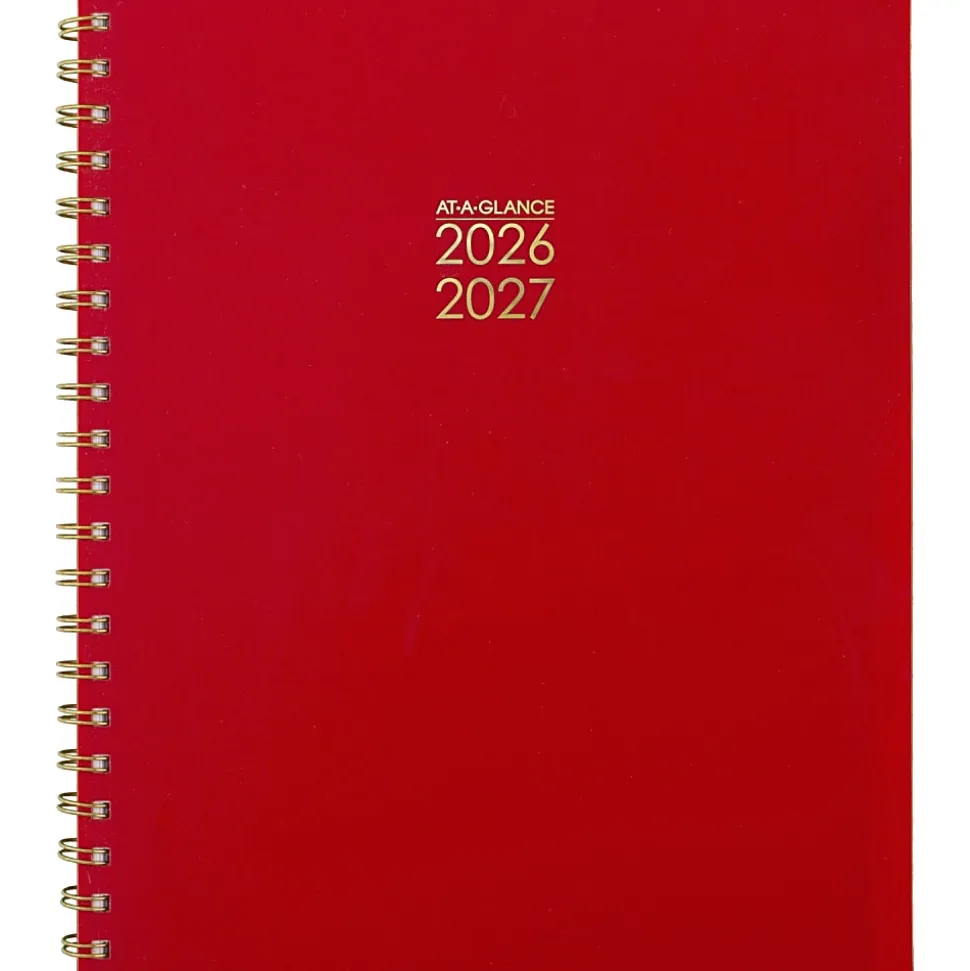 AT-A-GLANCE® Harmony Academic 2026-2027 Weekly Monthly Planner, Scarlet, Large, 8 1/2" x 11"