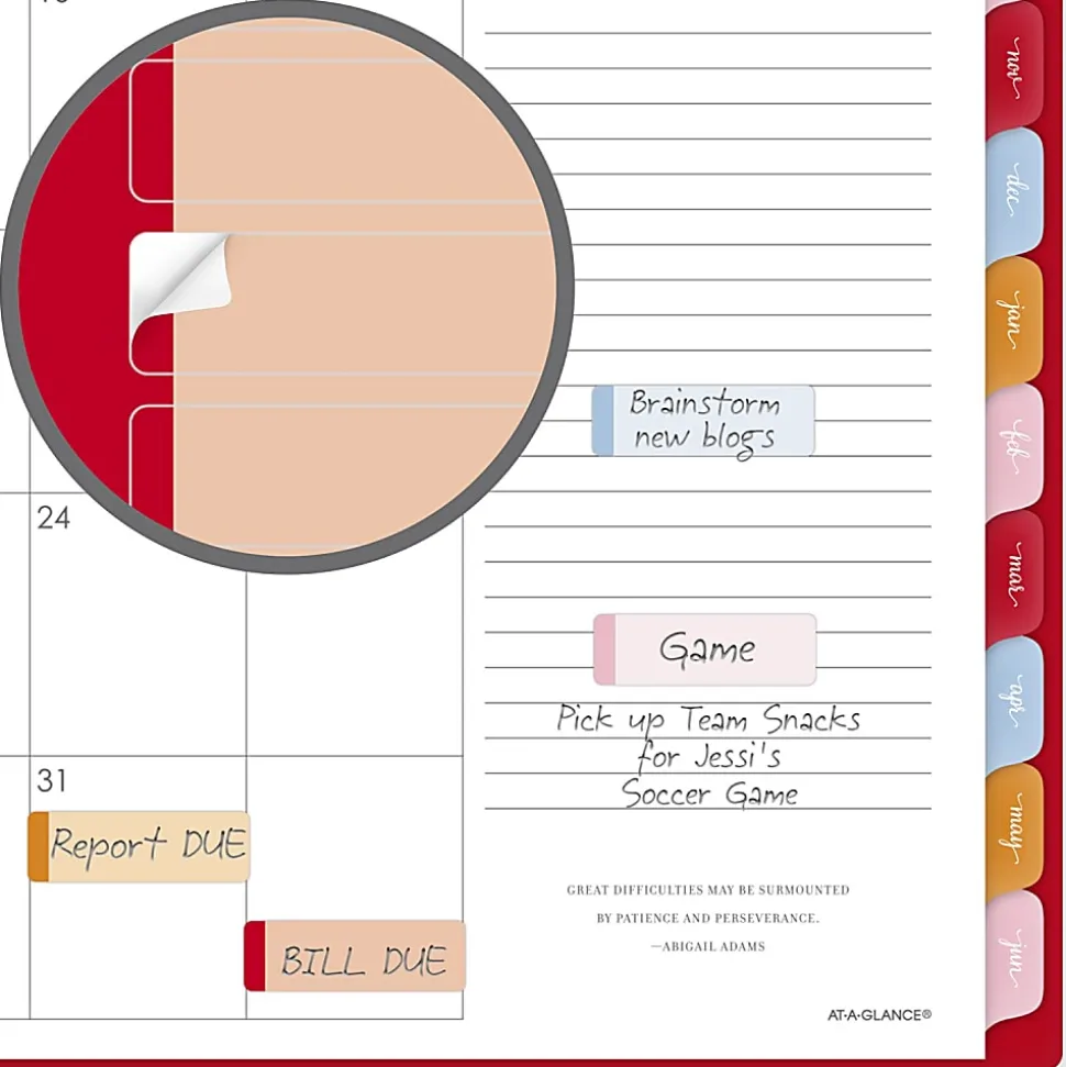 AT-A-GLANCE® Harmony Academic 2026-2027 Weekly Monthly Planner, Scarlet, Large, 8 1/2" x 11"