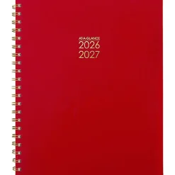 AT-A-GLANCE® Harmony Academic 2026-2027 Weekly Monthly Planner, Scarlet, Large, 8 1/2