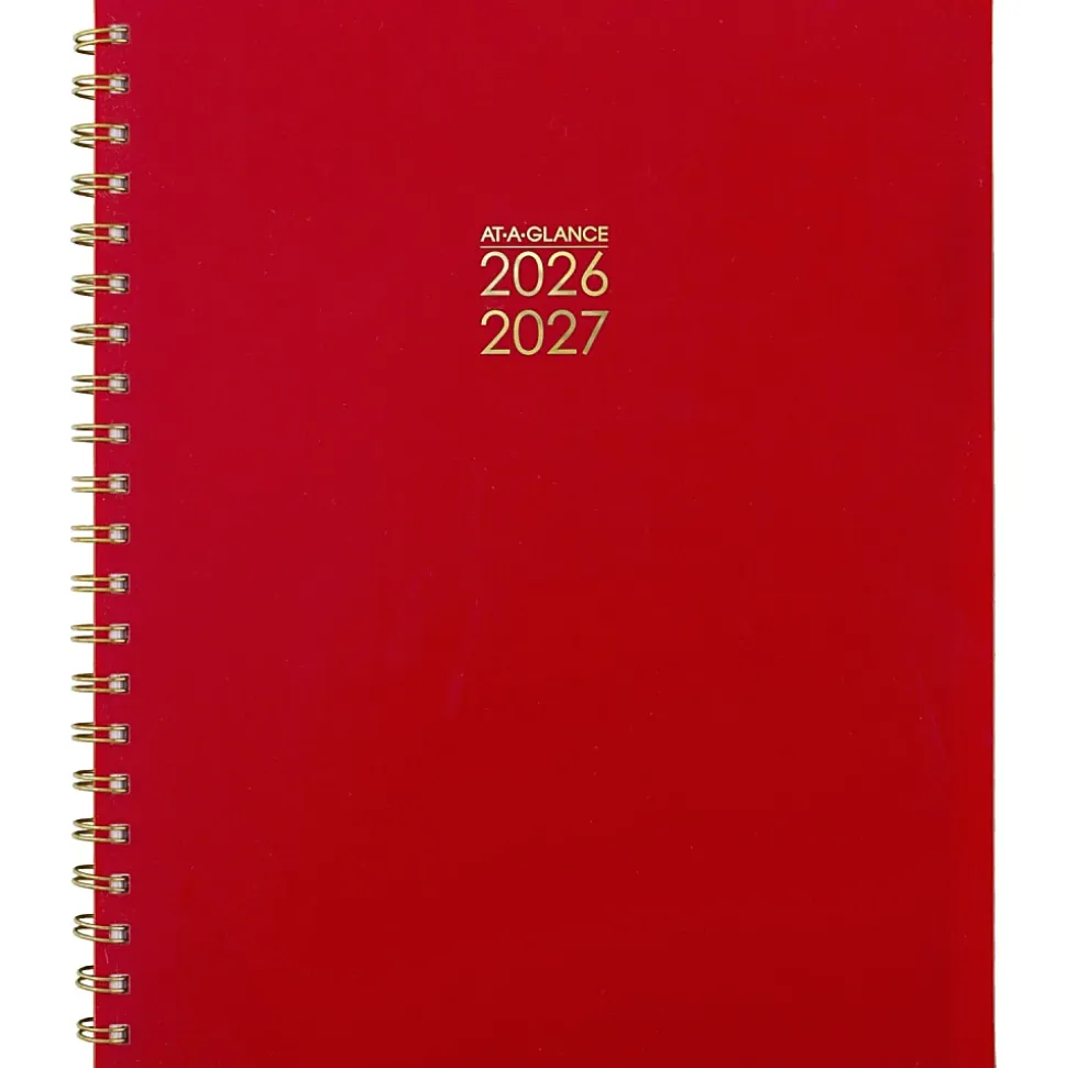 AT-A-GLANCE® Harmony Academic 2026-2027 Weekly Monthly Planner, Scarlet, Large, 8 1/2" x 11"