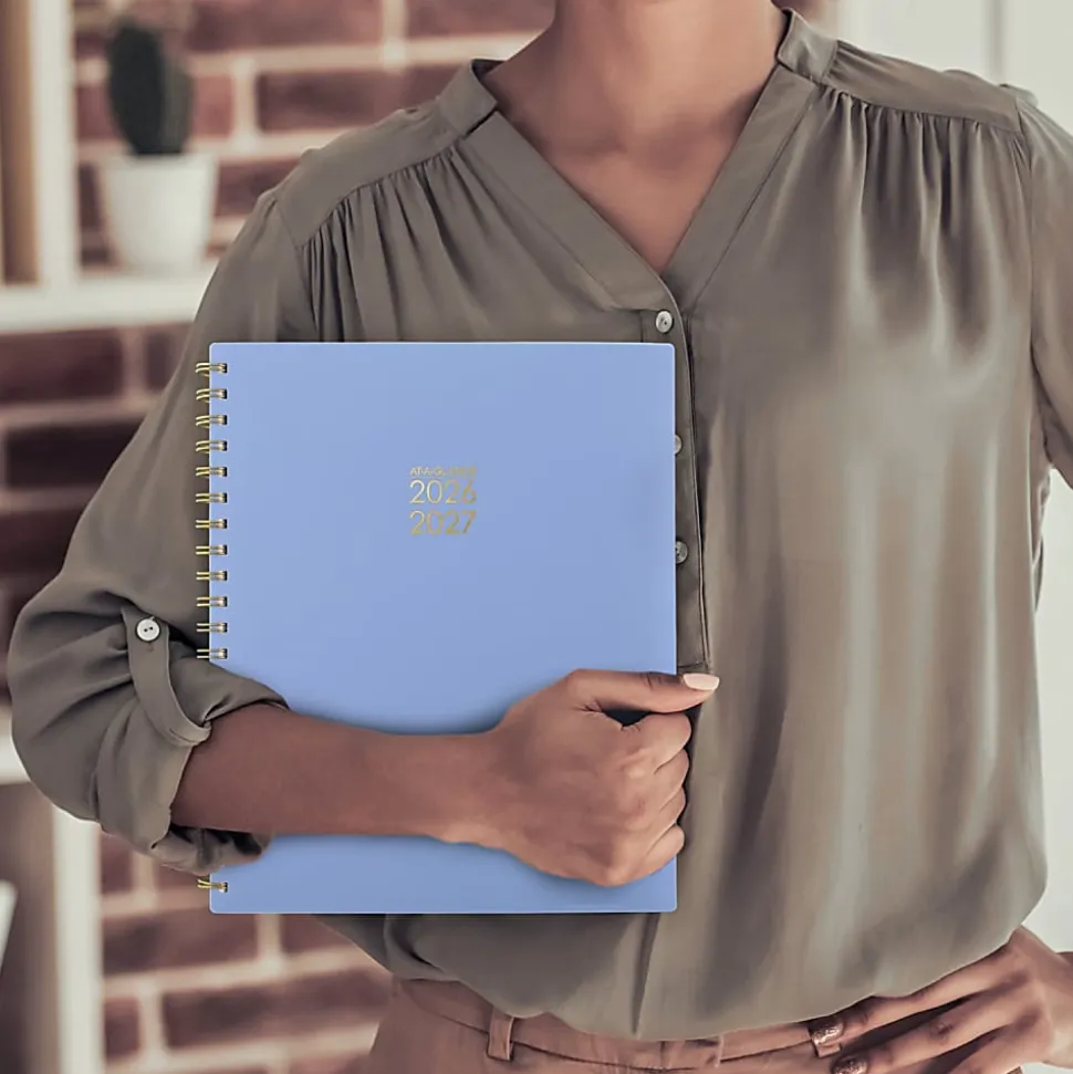 AT-A-GLANCE® Harmony Academic 2026-2027 Weekly Monthly Planner, Blue Aura, Large, 8 1/2" x 11"