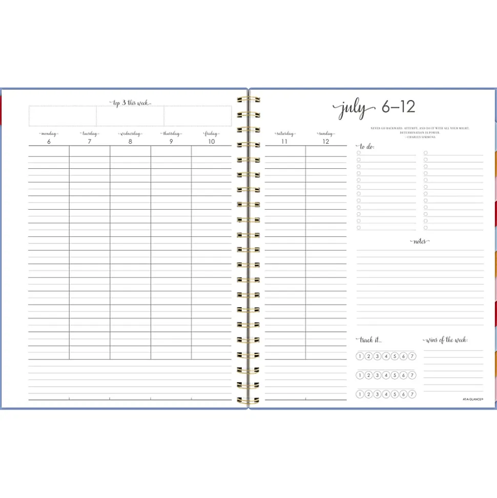 AT-A-GLANCE® Harmony Academic 2026-2027 Weekly Monthly Planner, Blue Aura, Large, 8 1/2" x 11"