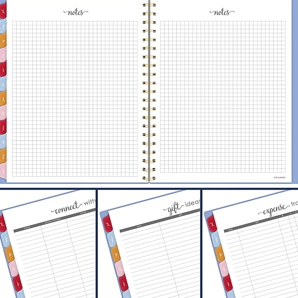 AT-A-GLANCE® Harmony Academic 2026-2027 Weekly Monthly Planner, Blue Aura, Large, 8 1/2" x 11"