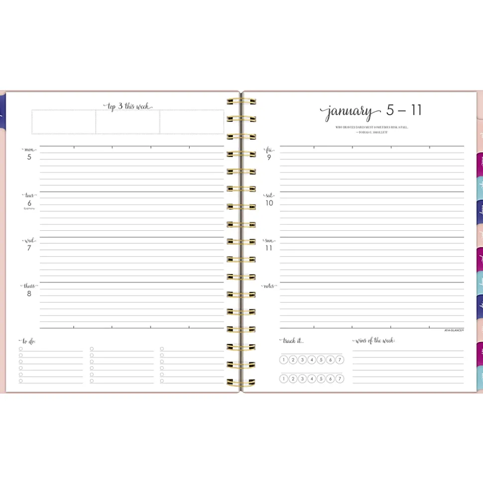AT-A-GLANCE Harmony Weekly Monthly Planners, Medium, Sunset Coral