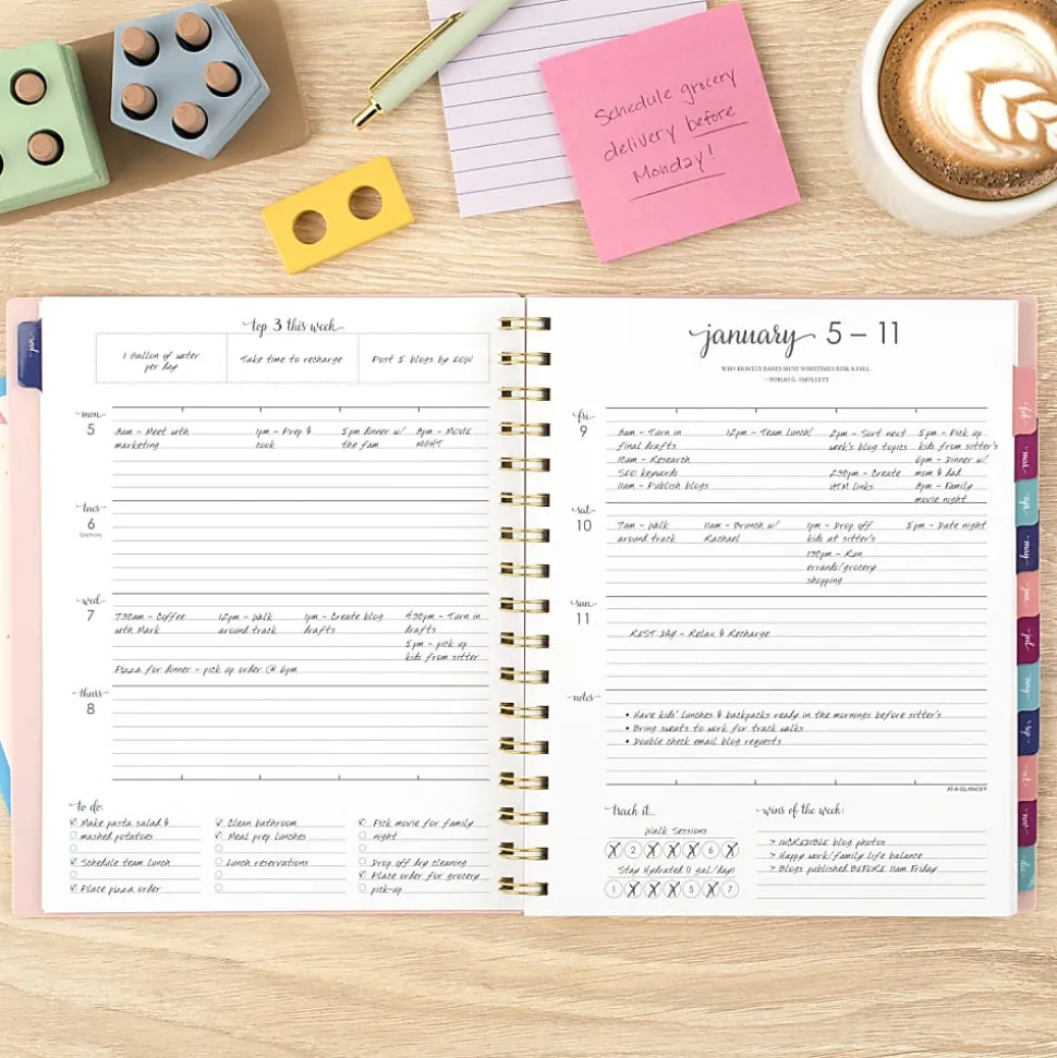 AT-A-GLANCE Harmony Weekly Monthly Planners, Medium, Sunset Coral