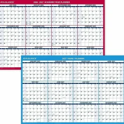 AT-A-GLANCE® Horizontal Reversible Erasable Academic and Regular Year 2026-2027 Wall Calendar, Large, 36