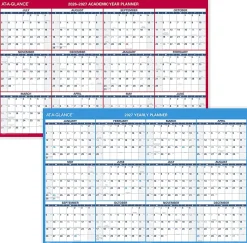 AT-A-GLANCE® Horizontal Reversible Erasable Academic and Regular Year 2026-2027 Wall Calendar, Extra Large, 48" x 32"