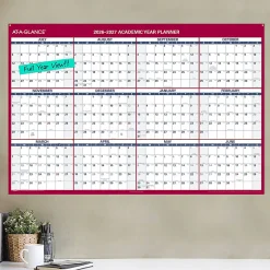 AT-A-GLANCE® Horizontal Reversible Erasable Academic and Regular Year 2026-2027 Wall Calendar, Extra Large, 48