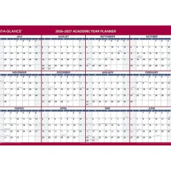 AT-A-GLANCE® Horizontal Reversible Erasable Academic and Regular Year 2026-2027 Wall Calendar, Extra Large, 48