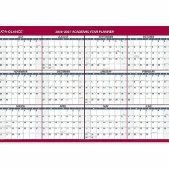 AT-A-GLANCE® Horizontal Reversible Erasable Academic and Regular Year 2026-2027 Wall Calendar, Extra Large, 48