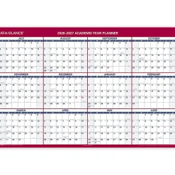 AT-A-GLANCE® Horizontal Reversible Erasable Academic and Regular Year 2026-2027 Wall Calendar, Extra Large, 48