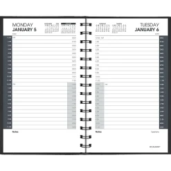 AT-A-GLANCE® 24-Hour 2026 Daily Appointment Book Planner, Black, Small, 5