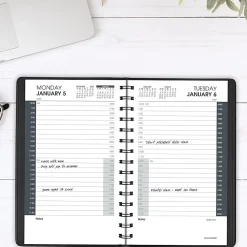 AT-A-GLANCE® 24-Hour 2026 Daily Appointment Book Planner, Black, Small, 5
