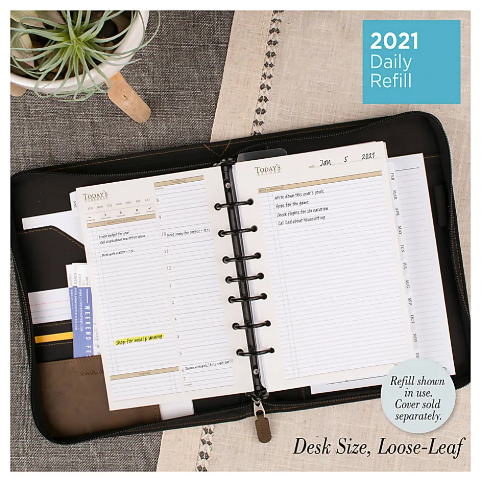 AT-A-GLANCE® 2-Month Daily Planner Calendar Refill, 8-1/2" x 5-1/2", White, Undated, 031-2