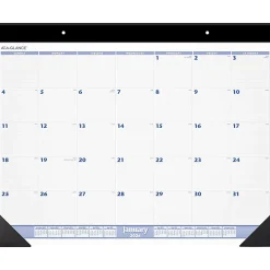 AT-A-GLANCEĀ® 2026 Monthly Desk Pad Calendar, Blue and Gray, Large, 24" x 19"