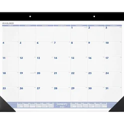 AT-A-GLANCE® 2026 Monthly Desk Pad Calendar, Blue and Gray, Large, 24