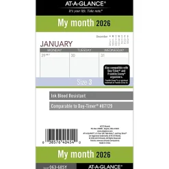 AT-A-GLANCEĀ® 2026 Monthly Planner Refill, Loose-Leaf, Portable Size, 3 3/4" x 6 3/4"