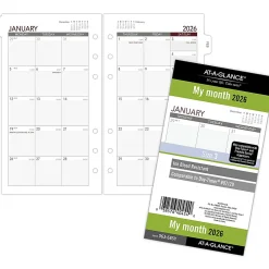 AT-A-GLANCE® 2026 Monthly Planner Refill, Loose-Leaf, Portable Size, 3 3/4